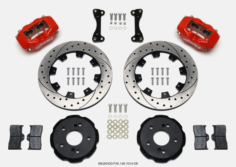 Wilwood FDL Front Hat Kit, Drilled, Red, 02-06 Acura 140-7014-DR Photo - Primary