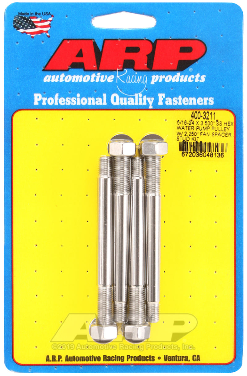 ARP 5/16-24 X 3.500 Water Pump Pulley Stud Kit 400-3211 Photo - Primary