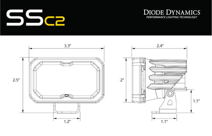 Diode Dynamics Stage Series 1 1/4 In Roll Bar Chase Light Kit SSC2 Sport - Yellow (Pair) DD7728 DD7728 User 7