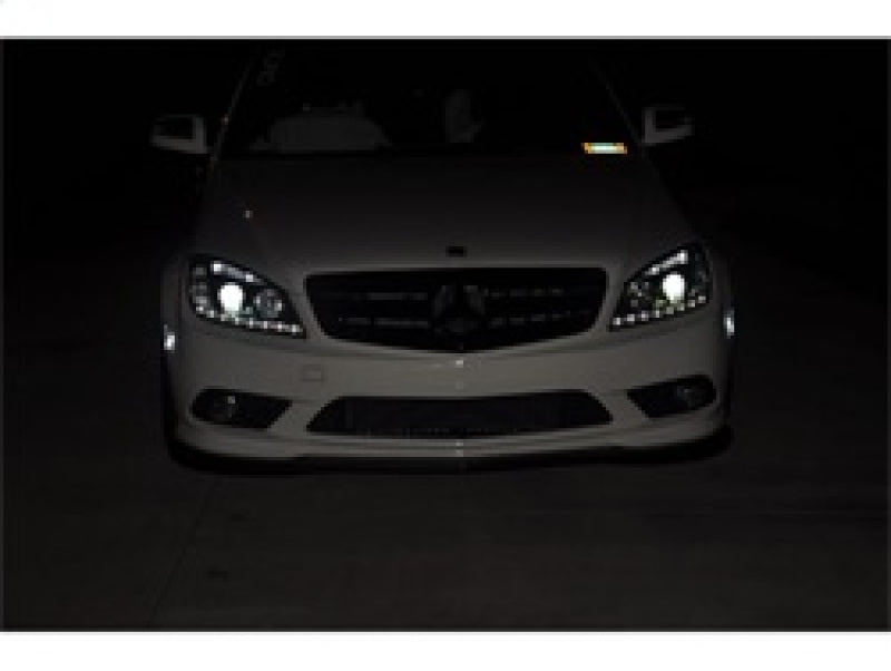 Spyder Mercedes Benz C-Class 08-11 Projector Headlights Halogen - DRL Blk PRO-YD-MBW20408-DRL-BK 5042262 5042262 Photo - Mounted