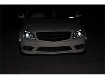 Spyder Mercedes Benz C-Class 08-11 Projector Headlights Halogen - DRL Blk PRO-YD-MBW20408-DRL-BK 5042262 5042262 Photo - Mounted