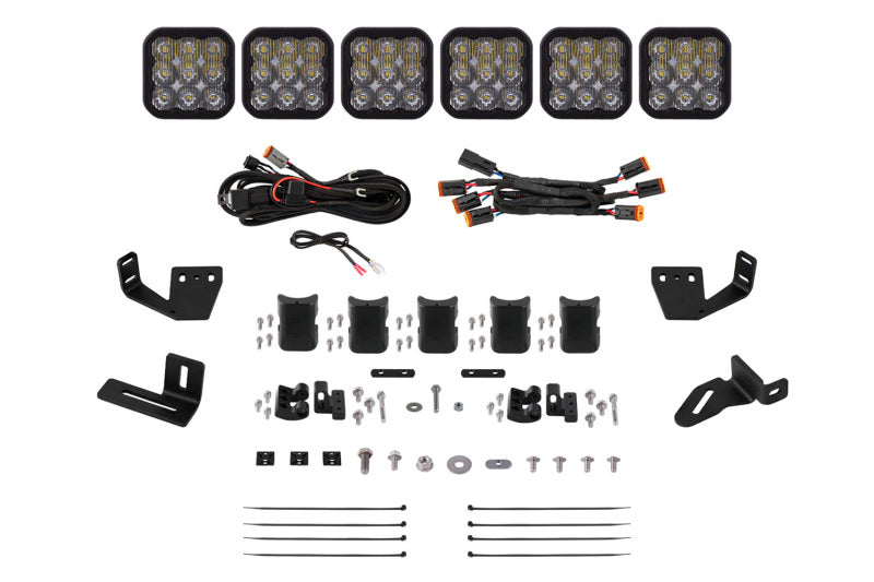 Diode Dynamics Prinsu/Sherpa Roof Rack SS5 6-Pod CrossLink Mounting Kit - Sport White Driving DD7818 DD7818 Photo - Primary