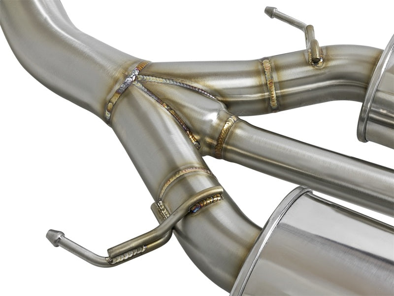 aFe Takeda 3in 304 Stainless Steel Cat-Back Exhaust System w/ Carbon Fiber 49-36616-C Photo - Unmounted