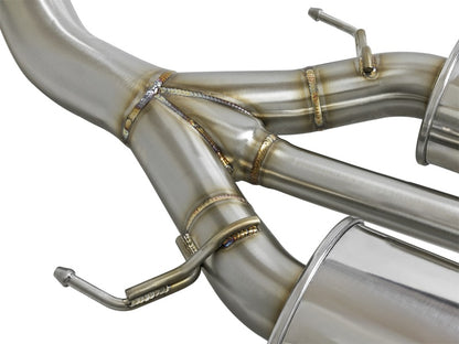 aFe Takeda 3in 304 Stainless Steel Cat-Back Exhaust System w/ Carbon Fiber 49-36616-C Photo - Unmounted