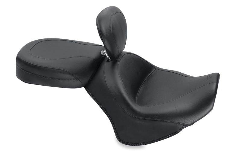 Mustang Motorcycle Mustang 11-17 Yamaha Stryker Standard Touring 2PC Seat w/Driver Backrest - Black 79661 79661 Photo - Primary