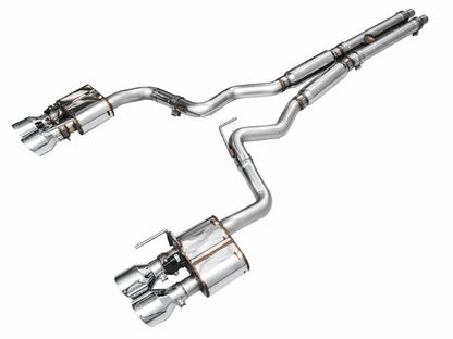 AWE Tuning AWE 2024 Ford Mustang GT Fastback S650 RWD SwitchPath Catback Exhaust w/ Quad Chrome Silver Tips 3025-42650 3025-42650 Photo - Primary