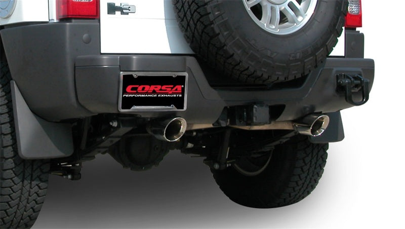 Corsa Performance 06-08 Hummer H3 3.5L Polished Sport Cat-Back Exhaust 14212 Photo - Mounted