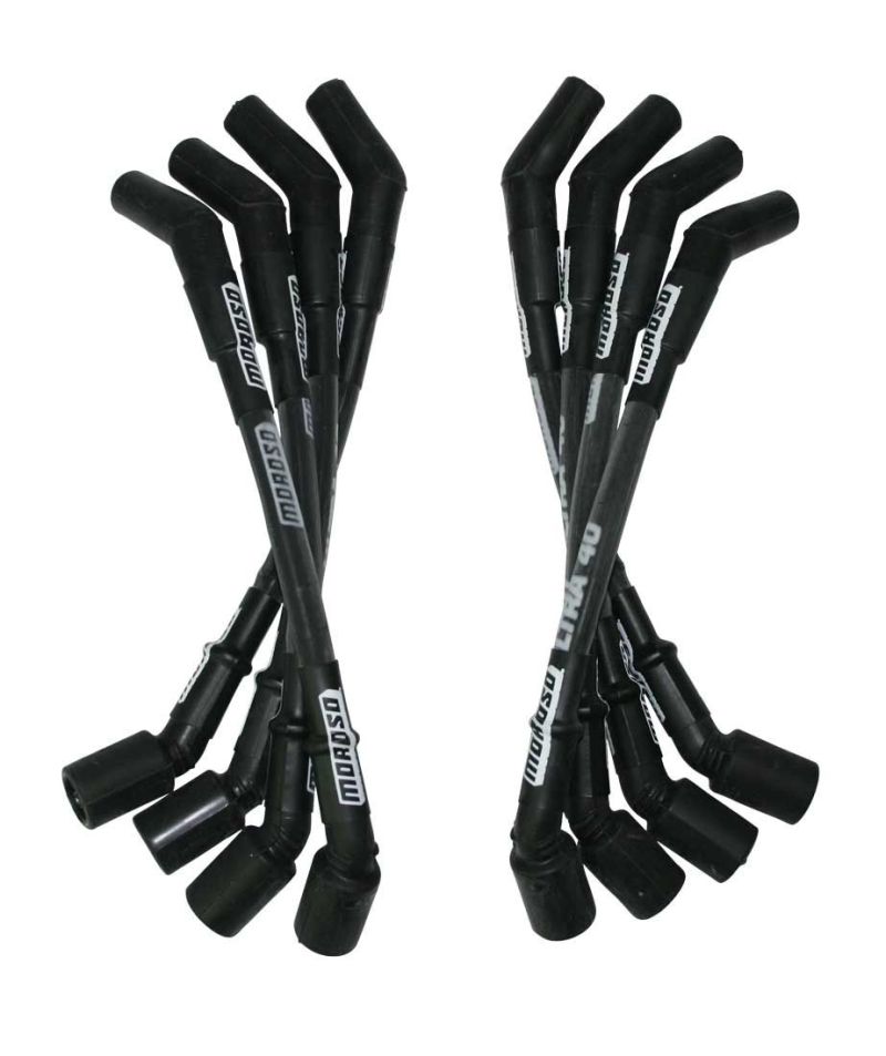 Moroso GM LS Ultra 40 Custom Fit Sleeved Ignition Wire Set 12in 135 Deg Boots - Black 73851 73851 User 1