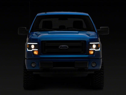Raxiom 09-14 Ford F-150 Axial Series Projector Headlights w/ LED Light Bar- Blk Housing (Clear Lens) T566369 T566369 Photo - Close Up