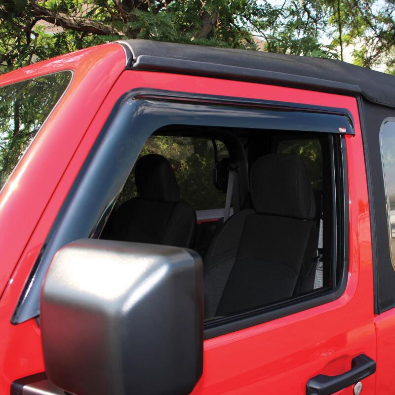 Westin 2018-2019 Jeep Wrangler JL Wade Slim Wind Deflector 2pc - Smoke 72-51468 72-51468 Photo - Mounted