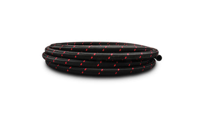 Vibrant 20ft Roll of Black Red Nylon Braid Flex Hose; AN Size: -12; 11982R Photo - Primary