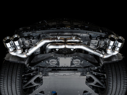 AWE Tuning 2020 Chevrolet Corvette (C8) Track Edition Exhaust - Quad Chrome Silver Tips 3020-42080 3020-42080 Photo - Mounted