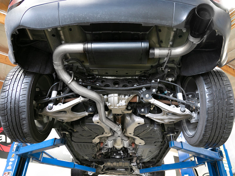 aFe Large Bore HD 3in 304 SS Cat-Back Exhaust w/ Black Tips 14-19 Jeep Grand Cherokee (WK2) V6-3.6L 49-38078-B 49-38078-B Photo - Mounted