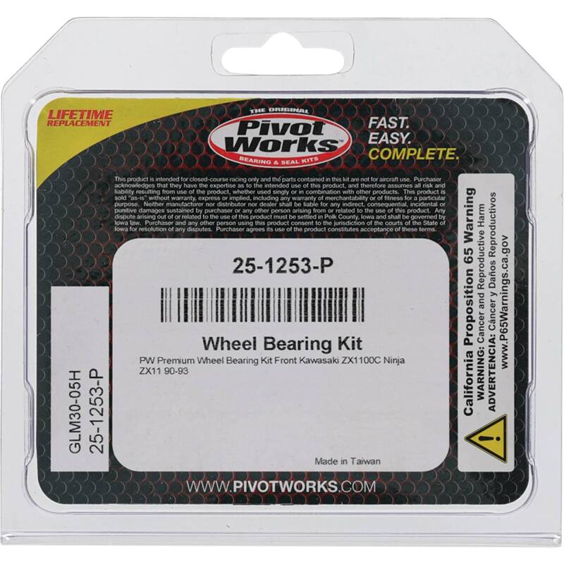 Pivot Works Kawasaki Wheel Bearing Kit Premium Bearings 25-1253-P 25-1253-P Photo - Primary