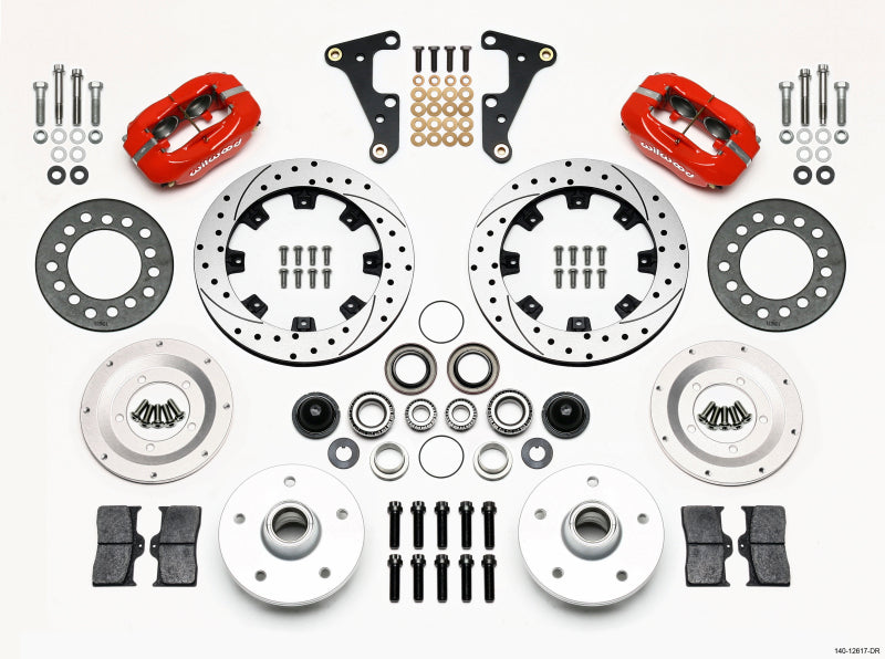 Wilwood Forged Dynalite Front Kit 11.75in Drilled Red 40-52 Oldsmobile 140-12617-DR 140-12617-DR Photo - Primary