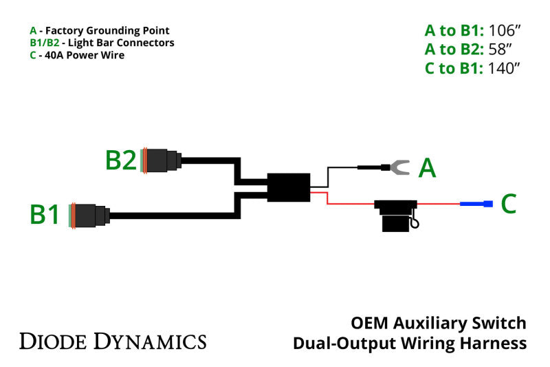 Diode Dynamics OEM Auxiliary Switch Dual-Output Wiring Harness DD4056 DD4056 Photo - Primary