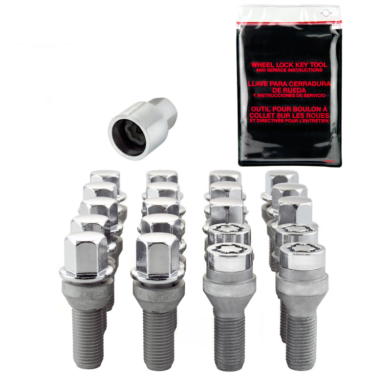 McGard 5 Lug Hex Install Kit w/Locks (Cone Seat Bolt) M12X1.5 / 17mm Hex / 25.5mm Shank L. - Chrome 67179 67179 Photo - Primary