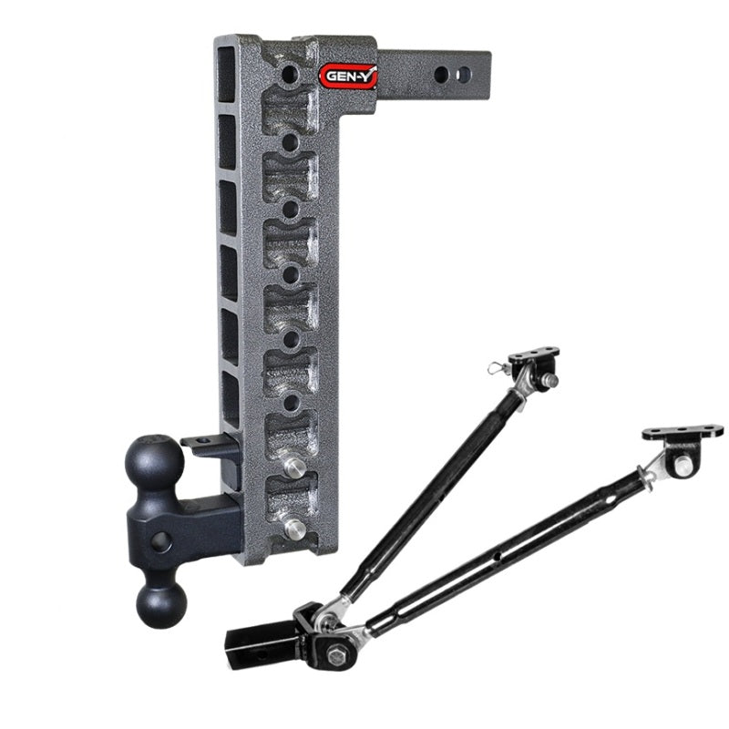 GEN-Y Hitch Gen-Y Mega Duty 2in Shank 17.5in Drop 10K Hitch w/Dual-Ball/Pintle Lock/Stabilizer Kit GH-328 GH-328 User 1