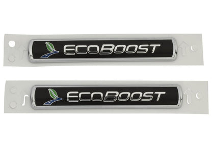Ford Racing Black/Silver EcoBoost Emblem 3-1/2in x 9/16in - Set of 2 M-1447-EBBLK M-1447-EBBLK Photo - Unmounted