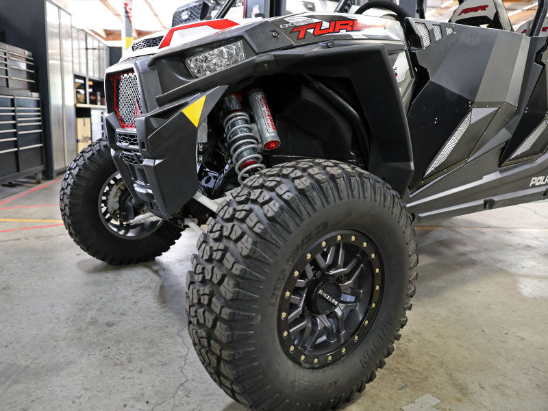 aFe 14-16 Polaris RZR 925/1000cc Sway-A-Way 2.5 Front Coilover Kit w/ PB Reservoirs and Comp Adj 851-5600-03-CA 851-5600-03-CA Photo - Mounted