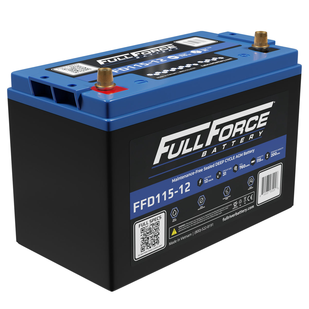 Fullriver Battery Replacement battery, Group Ref: 31 FFD115-12