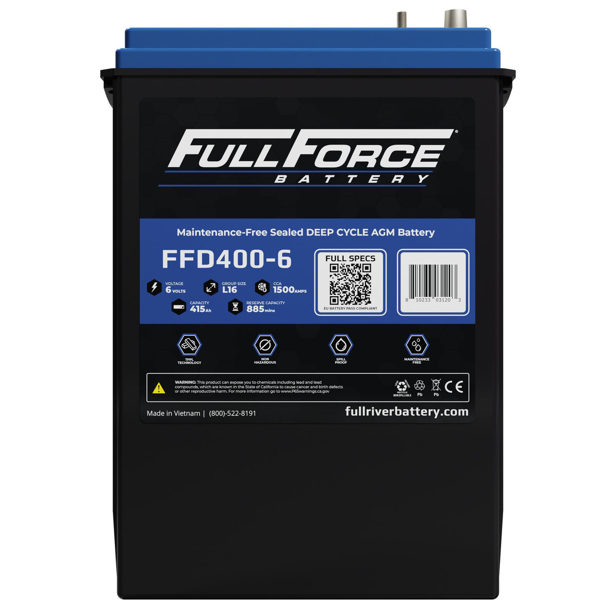 Fullriver Battery Replacement battery, Group Ref: L16 / 903 FFD400-6