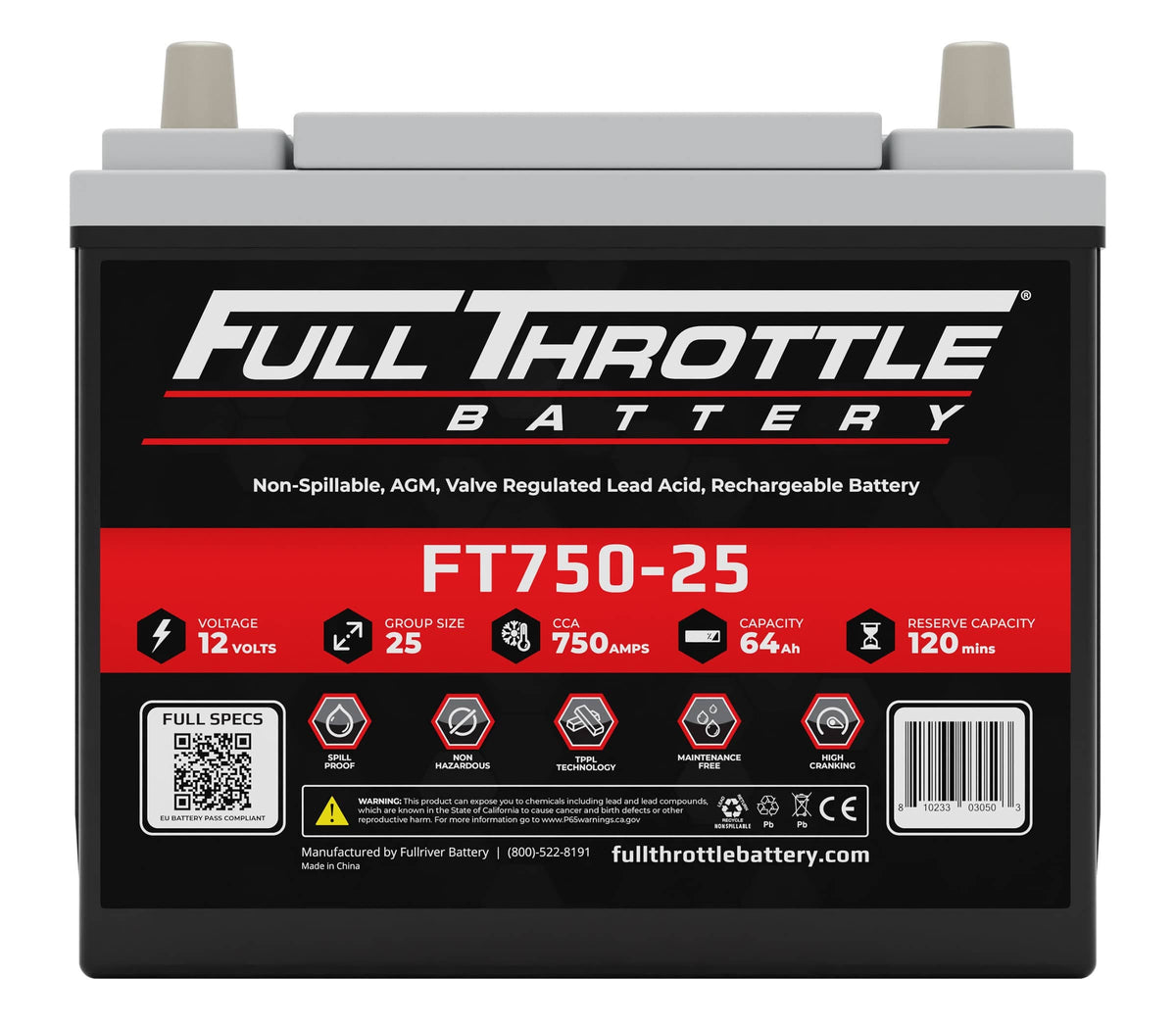 Fullriver Battery Vehicle Battery FT750-25