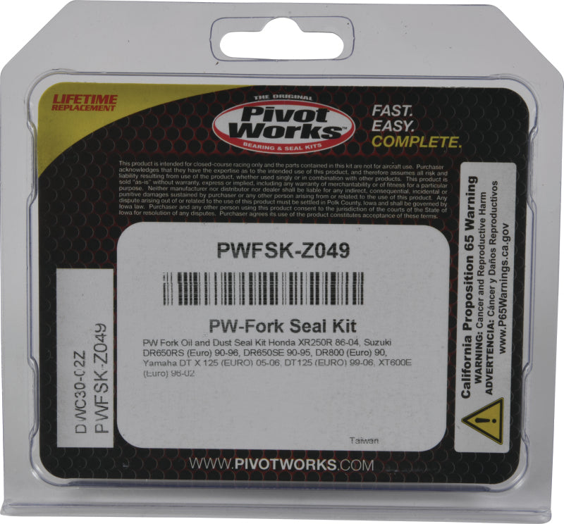 Pivot Works 86-04 Honda XR250R PW Fork Oil & Dust Seal Kit PWFSK-Z049 PWFSK-Z049 Photo - Primary