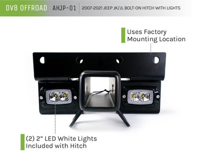 DV8 Offroad 07-21 Jeep Wrangler (JK/JL) Bolt-On Hitch w/ Lights AHJP-01 AHJP-01 User 6