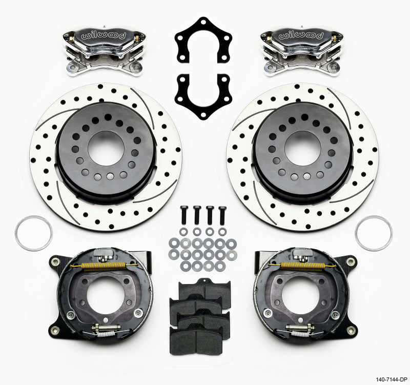 Wilwood Forged Dynalite P/S P-B Kit Drilled Polished Mopar/Dana 2.36in Off w/Snap Ring Brng 140-7144-DP 140-7144-DP Photo - Primary