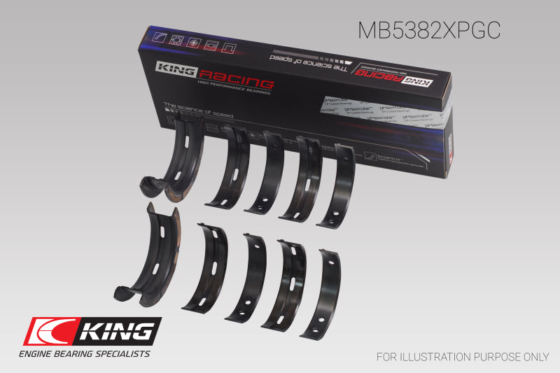 King Engine Bearings King Subaru EJ20/EJ22/EJ25 (Incl. Turbo) (Size 0.25) pMaxBlack Coated Main Bearing Set MB5382XPGC0.25