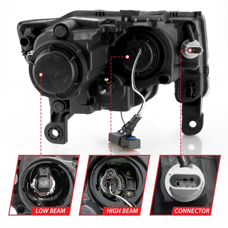 ANZO 2017-2018 Jeep Grand Cherokee Projector Headlights w/ Plank Style Switchback - Chrome w/ Amber 111419 111419 User 7