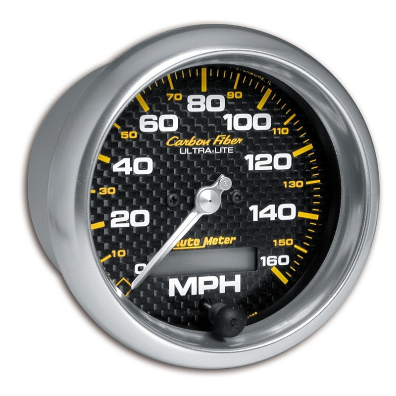 Autometer Gauge, Speedometer, 3 3/8", 160mph, Elec. Programmable, Carbon Fiber 4789 Photo - Primary