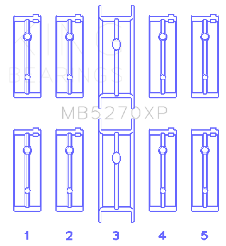 King Engine Bearings King 03-05 Dodge Neon SRT4 2.4L (Size STD) Performance Main Bearing Set MB5270XP MB5270XP Photo - Primary