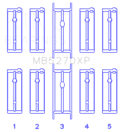 King Engine Bearings King 03-05 Dodge Neon SRT4 2.4L (Size 0.25 Oversized) Performance Main Bearing Set MB5270XP0.25 MB5270XP0.25 Photo - Primary