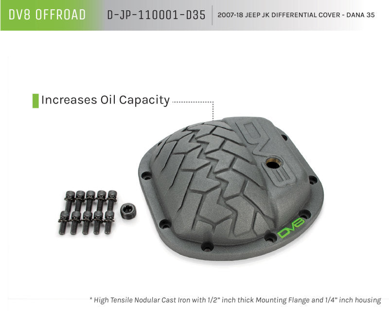 DV8 Offroad HD Dana 35 Diff Cover Cast Iron Gray Powdercoat D-JP-110001-D35 D-JP-110001-D35 Product Brochure - a specific brochure describing a Product