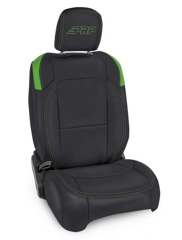 PRP Seats PRP Jeep Wrangler JL Front Seat Covers Jeep Gladiator JT- with Molle Back (Pair) - Black/Green B040-06 B040-06 Photo - Primary