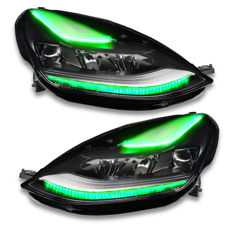 ORACLE Lighting Oracle 2021+ Tesla Model 3 Dynamic ColorSHIFT  Headlight DRL Upgrade Kit 1473-332 1473-332 Photo - Mounted