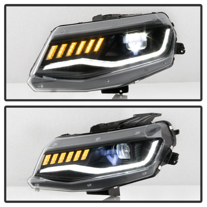 Spyder Chevy Camaro 16-18 Halogen Model Full LED Headlights Black PRO-YD-CCAM16HALAP-SEQ-BK 5087317 5087317 User 5