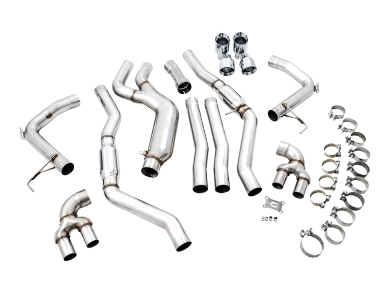 AWE Tuning 2019+ BMW M340i (G20) Track Edition Exhaust - Quad Chrome Silver Tips 3020-42078 3020-42078 Photo - out of package