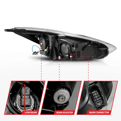 ANZO 15-18 Ford Focus Projector Headlights - w/ Light Bar Switchback Black Housing 121564 121564 User 4