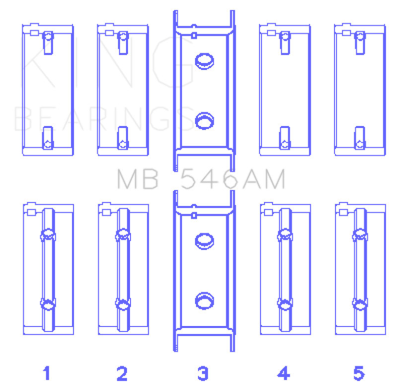 King Engine Bearings Mitsubishi G25B/4G54/4G53 (Size +0.75mm) Main Bearing Set MB546AM0.75 MB546AM0.75 Photo - Primary