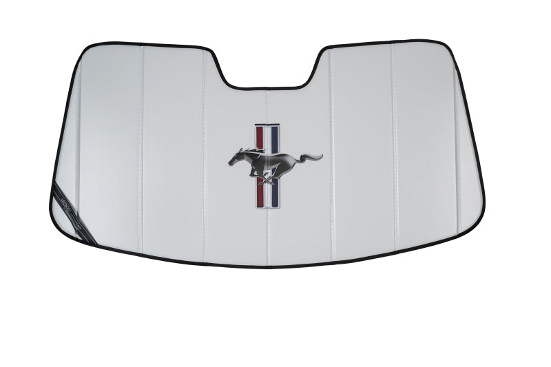 Covercraft UVS100 Premier Series Custom Sunscreen with Ford Mustang Tri-Bar logo UFP10563WH UFP10563WH Photo - Primary