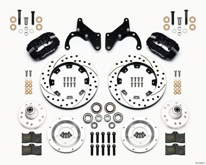 Wilwood FDL Front Kit, 12.19", Drilled, 65-68 Chevy Impala -Drum Spindle 140-12022-D Photo - Primary