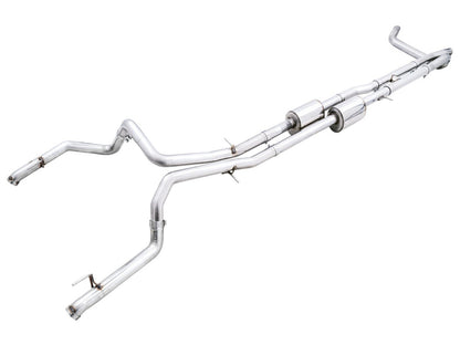 AWE Tuning 22-23 GMC Sierra 1500 AT4X 6.2L 0FG Catback Split Dual (Flat Bumper) - Bashguard(No Tips) 3015-31972 3015-31972 Photo - Primary