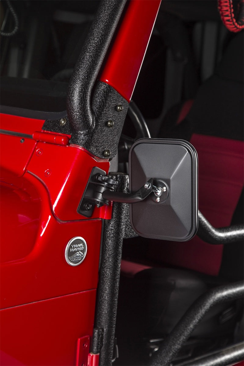 Rugged Ridge Stubby Trail Mirror,Rectangular Pair,Txt Blk;97-18 Jeep Wrangler JK 11025.22 Photo - Mounted