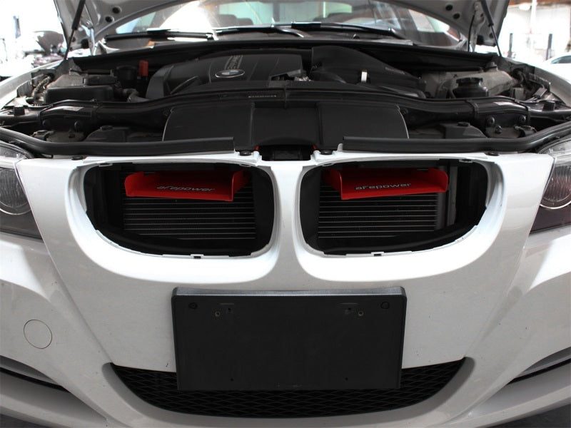 aFe Magnum Force Intake System Scoops Matte Red - BMW 325i Base 2006 54-11478-R Photo - Mounted