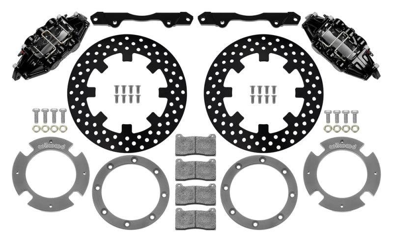 Wilwood 17-21 Can-Am X3RS Black 6-Piston Front Kit 11.25in - Drilled Rotors 140-16628-D