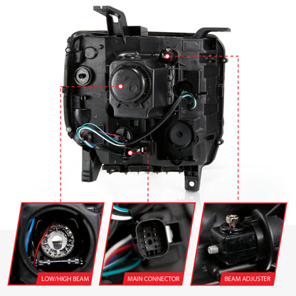ANZO 2016-2019 Gmc Sierra 1500 Projector Headlight Plank Style Black w/ Sequential Amber Signal 111485 111485 User 4