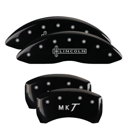 MGP 4 Caliper Covers Engraved Front Lincoln Engraved Rear MKT Black finish silver ch 36020SLMTBK 36020SLMTBK Photo - Primary